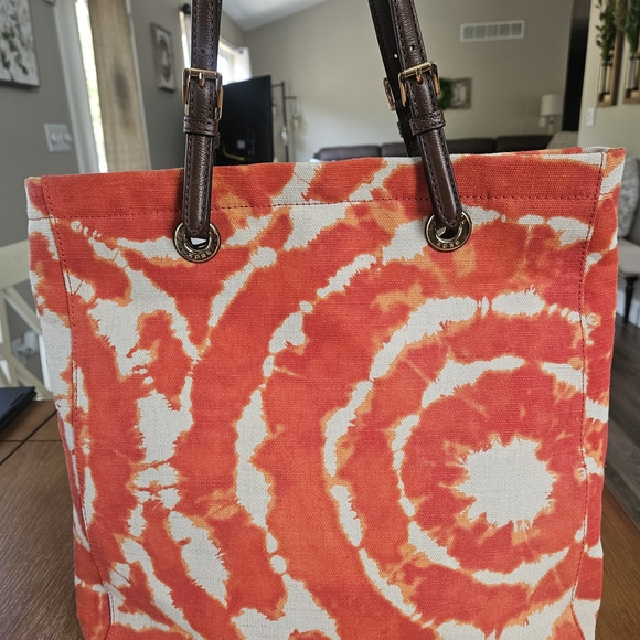Michael Kors Orange Tie-Dye Tote Bag - Picture 2 of 9